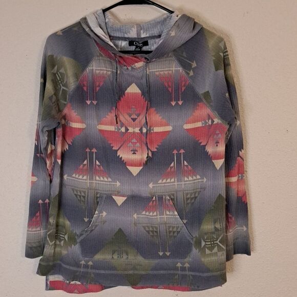 Chaps waffle hoodie shirt top size medium - Picture 1 of 6